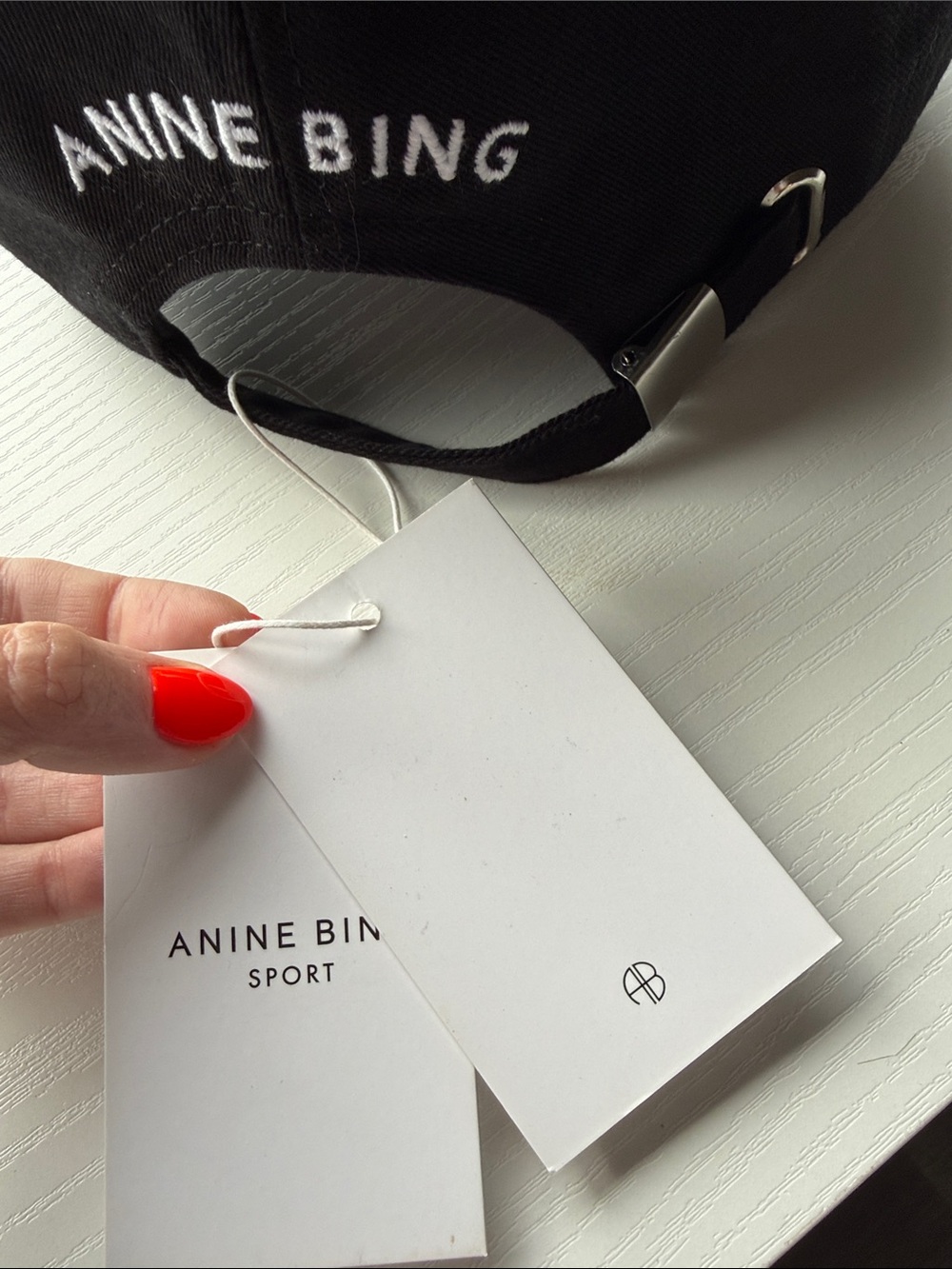 🔥 Anine Bing Sport Jeremy Baseball Cap in Black with White Logo - Picture 8 of 8